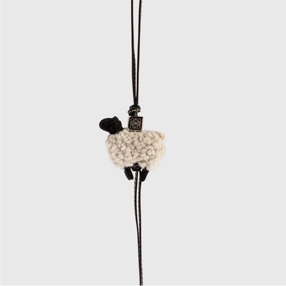 LOEWE Sheep Wool And Leather Keyring Charm